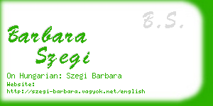 barbara szegi business card